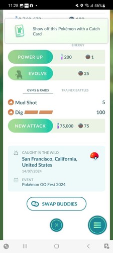Pokemon Go Shiny Gible ( Stage 1 ) - Picture 2 of 2