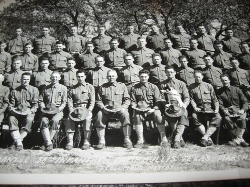 WWII 1940 VINTAGE CO. L 38° FANTERIA B&W FOTO FOTOGRAFIA CAMP BULLIS TX. STOKES - Foto 3 di 11