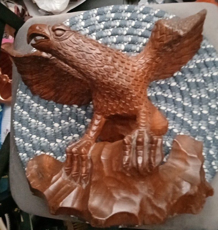 Antique Wooden Hand Carved Eagle Circa 1905 Perfect Condition Orig Family 5 Gen!