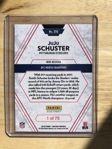 2017 PANINI INSTANT AFC NORTH CHAMPS JUJU SMITH SCHUSTER RC  1 Of 75 - Picture 2 of 2