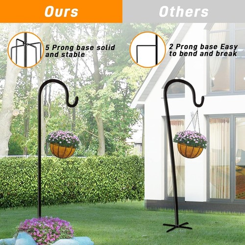 2 Pack Shepherds Hook 48 Inch Tall Bird Feeder Pole Shepards Hooks for Outdoor - Picture 8 of 8