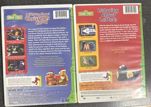 Sesame Street 123 - A Sesame Street Christmas Carol/Learning About Letters DVDs - Picture 2 of 3