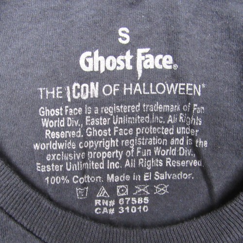 Ghost Face Halloween Black Short Sleeve T-Shirt Graffiti Painting Men's Size S - Picture 3 of 3