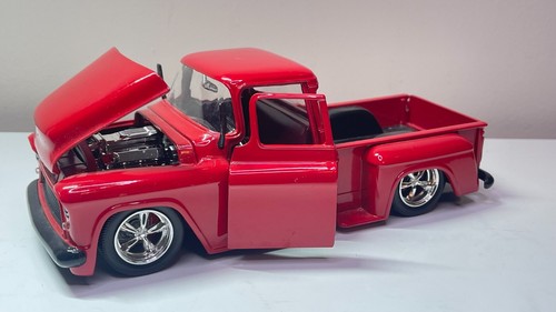 JADA BIGTIME KUSTOMS BTK 1955 CHEVY STEPSIDE PICKUP TRUCK RED 1:24 DIECAST