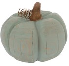 Boston International - Small Carved Resin Pumpkin - Aqua