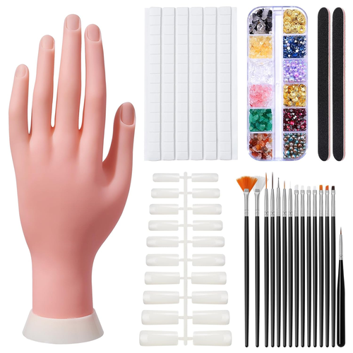 Practice Hand for Acrylic Nails,Nail Mannequin Hands for Nails Practice,Fake Nai - Picture 10 of 12