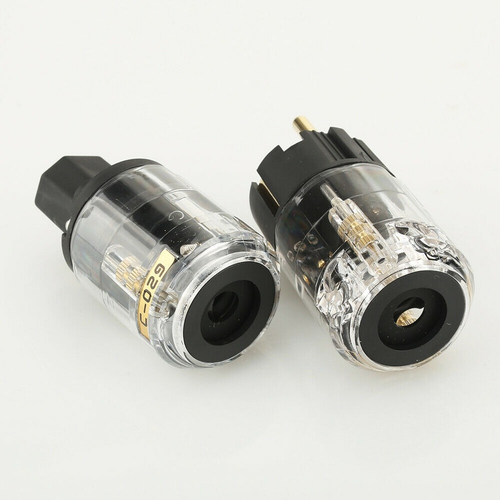 Paar HIGHEND-HIFI SCHUKOSTECKER KONTAKTE VERGOLDET KALTGERÄTESTECKER - Picture 6 of 7