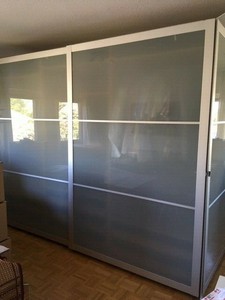 2 Schiebetüren (2 x 150 breit) IKEA Milchglas / Alu für ...