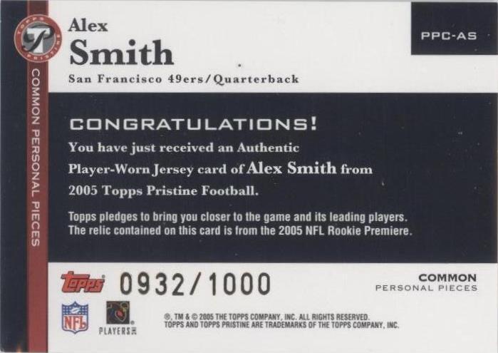 2005 Topps Pristine Alex Smith #PPC-AS