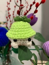Handmade Crochet Amigurumi Mini Chunky with Bucket Hats Keychain  USA Made 