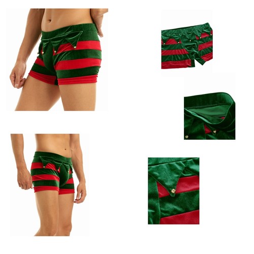 Herren Weihnachten Weihnachtsmann Boxershorts Sexy Xmas Party Cosplay Unterwäsche - Bild 13 von 80