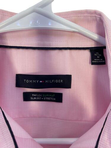 Tommy Hilfiger Herren Hemd Medium Pink THFlex Slim Fit Supima Langarm - Bild 3 von 6