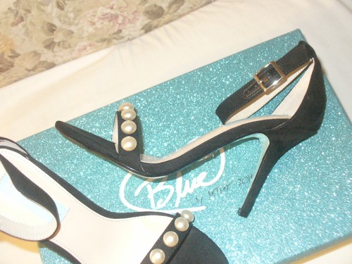 Women's Betsy Johnson River Ankle Strap Pearl Detail Stiletto Heels,Black,6M NWB - Picture 5 of 8