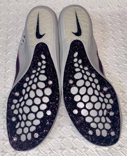 NIKE Zoom Victory 3 Grey Black Mid Distance Track Spikes Cleats Shoes Mens Sz 12 - Picture 7 of 9