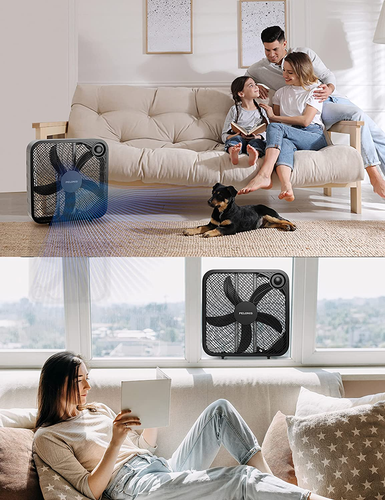 Pelonis Box Fan 20 Inch – Adjustable 3 Speeds For the Perfect Noise Level for Sl - Picture 4 of 7