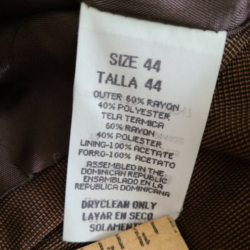 City Streets Men's Suit Coat Brown sz 44R Polyester Rayon Dominican Republic - Picture 10 of 10