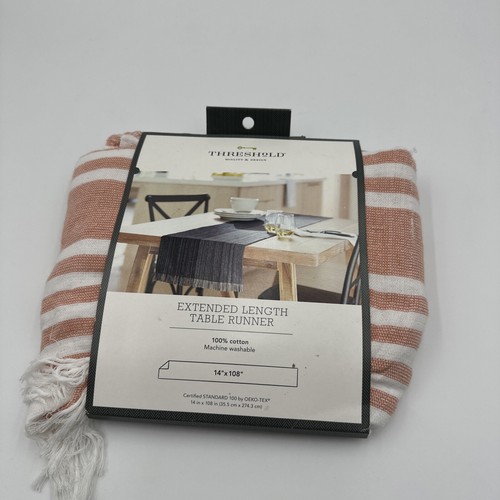 ⚡️Threshold Cotton Striped Table Runner 14" x 108" - Picture 1 of 7