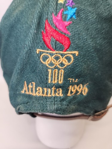 VINTAGE 1996 Atlanta Olympics Hat, Suede Brim - Big Spell Out 90s Canada Torch - Picture 5 of 9