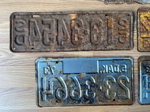 Junk License Plate Lot South Dakota 1925, 1933, 1973 1 Pair, Rusty, 5 Plates - Picture 10 of 11