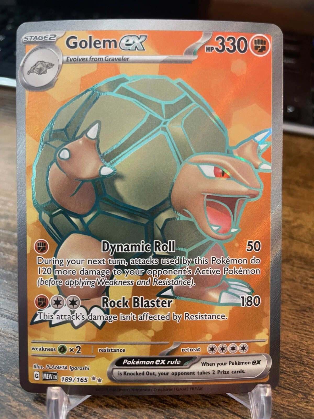 2023 Scarlet & Violet 151 Golem ex #189 Ultra Rare - Near Mint Pokemon Card