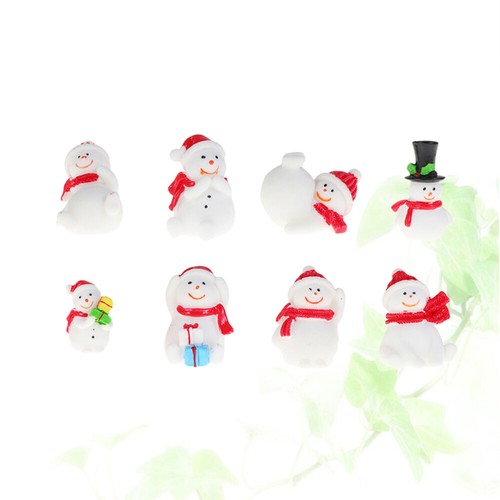 8PCS Microlandscape Ornament Resin Xmas Decor Mini Santa Claus Snowman Ornament - Bild 10 von 12