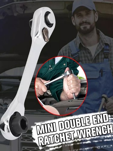 1/4" Mini Ratchet Wrench Driver Socket and Screwdriver Bit Double Headed Wrench↔ - Picture 14 of 15