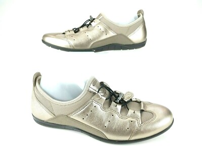  Ecco Women s $139 Metallic Beige Bungee Bluma Walking Sneaker Sz 41/10-10.5