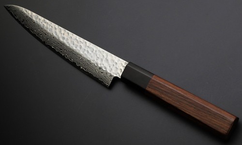 Cuchillo japonés martillado de 45 capas Damasco VG-10 acero inoxidable de madera de rosa - Imagen 5 de 11