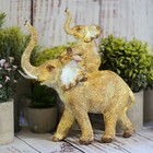 Elephant w Calf African Animal Statue | Large Home Ornament Sculpture Gift Decor