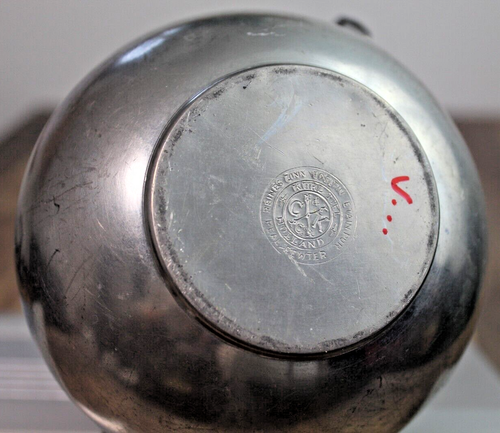 Vintage Royal Holland Pewter Kurz Tiel Pitcher Coffee Pot Lid Wrapped Handle - Picture 3 of 4