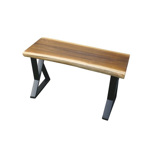 Rustic Teak Bench Table Natural Edge Solid Wood Seat Entryway Hallway Seating - Picture 49 of 59