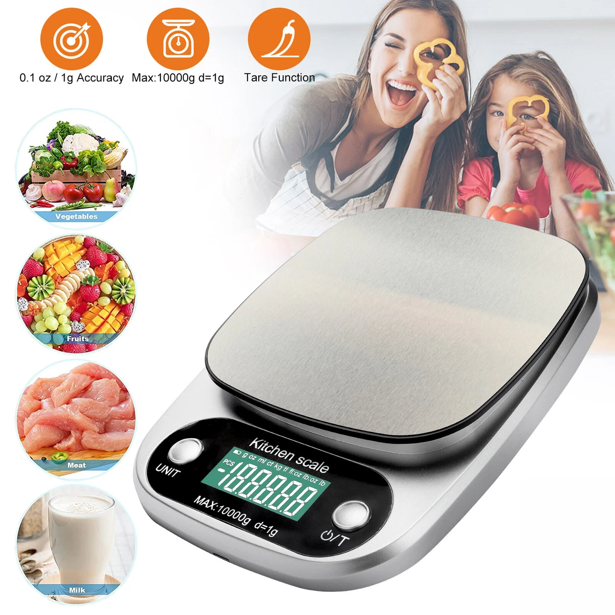 Precision Digital Food Scale Weight Grams and Oz, LB, KG, ML