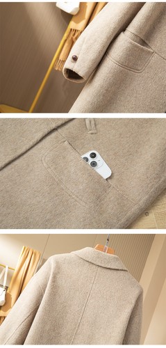 Double Sided Cashmere Coat Women's Long Winter New Korean Loose Gray  Wool Coat - Bild 17 von 28