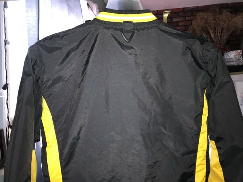 NWT HOLLOWAY Pullover NYLON Windbreaker WARMUP JACKET Black& Gold/Yellow Youth S - Picture 5 of 10