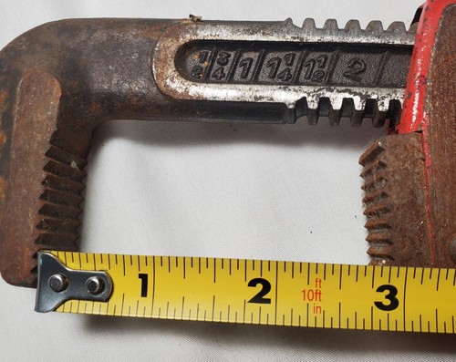Craftsman 10" & 14" Heavy Duty Pipe Wrenches 55676 & 55677 Red Vintage Tools - Picture 10 of 20