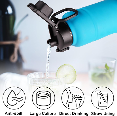 Auto Spout Lid for Bubba Trailblazer 24 32 40 Oz Water Bottle, 2 Pack Lid Com... - Picture 2 of 7
