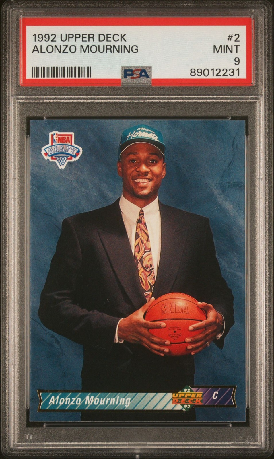 1992 UPPER DECK #2 ALONZO MOURNING PSA 9 MINT RC ROOKIE HOF