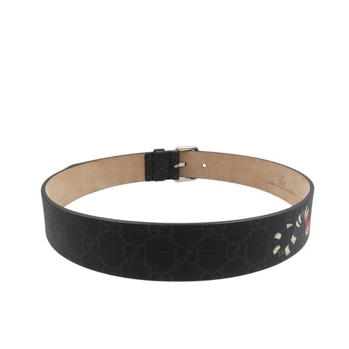 AUTHENTIQUE ceinture GUCCI 434520 noir/rouge GG points de vente Supreme 1009