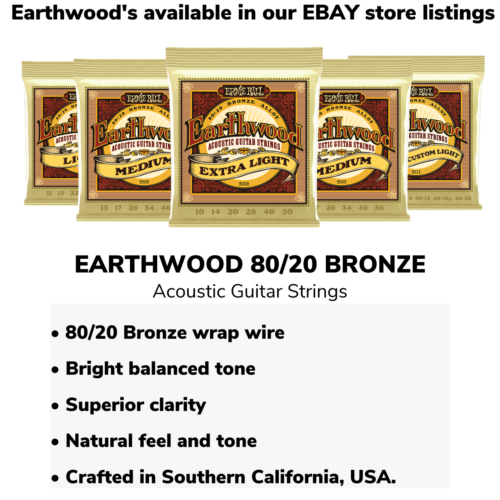 Ernie Ball 2006 Earthwood 80/20 EXTRA LIGHT 10-50 Akustikgitarrensaiten 3 Sets - Bild 5 von 8