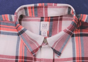 GAP KIDS red maroon navy white plaid 