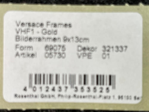 VERSACE Gold PICTURE FRAMES 3.5x5" VHF1 New in Box Rosenthal Bilderrahmen 9x13cm - Picture 4 of 4