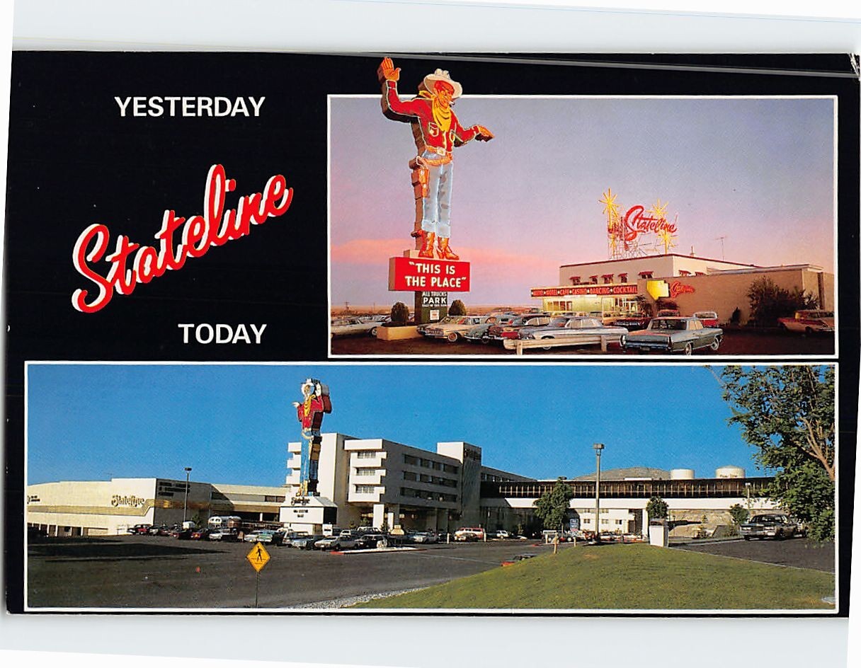 Postcard Yesterday & Today Stateline Hotel & Casino Stateline Nevada