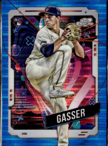 2024 Topps Chrome Blue #'d /99 Robert Gasser Brewers 141