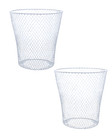 (2) Wire Mesh Round Waste Basket 9 in Lightweight Trash Can Open Top Wastebasket