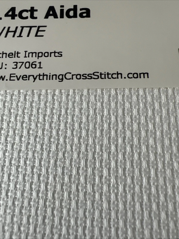Tela de punto de cruz 14 unidades Aida 18” X 21” NUEVA aguja blanca pura nieve Foto 2 de 3