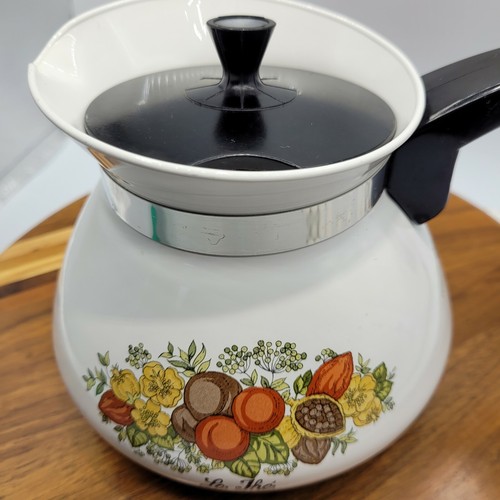 Vintage Corningware Teapot Spice Of Life 6 Cup #P 104 Farmhouse/Country - Picture 2 of 12