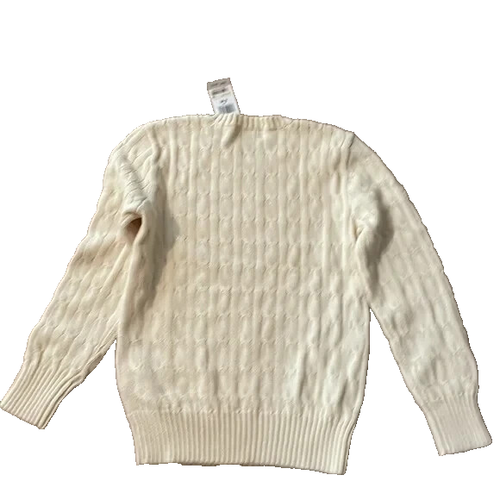 Polo Ralph Lauren Boys Youth cable knit cotton sweater Beige NWT Size S(8) - Picture 3 of 3