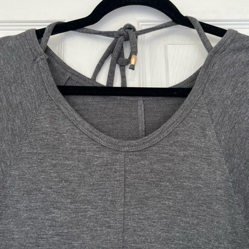 Peach Sylvie Dress Pull over 3/4 sleeves Stretchy knit Dress in grey Sz Medium - Picture 6 of 12