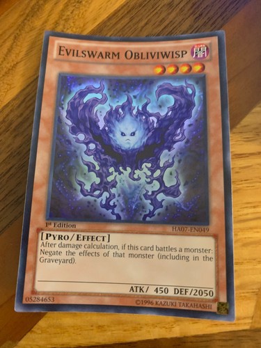Evilswarm Obliviwisp HA07-EN049 1st Edition Super Rare VLP + BONUS - Picture 1 of 2