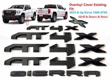 Grill Door Rear Gloss Black AT4X SIERRA OVERLAY Emblem 2022+ GMC Sierra 1500